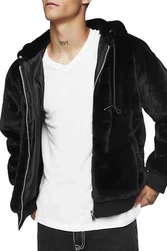 Amazon.com: Forever 21 Faux Fur Bomber Jacket Black Small